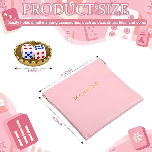تتضمن مجموعة ألعاب Aliceset Mahjong حقيبة نرد ماهجونج مغناطيسية من البولي يوريثان مقاس 4.7 × 4.3 بوصة، نرد صغير، نرد نحاسي للإغلاق، تصميم سكالوب لوحة ماه جونغ، ملحقات الحفلات هدية لمحبي ماه جونغ in Kuwait