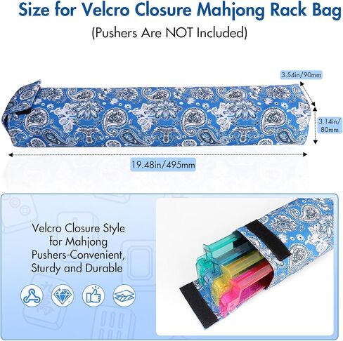 Empty Mahjong Bags for Tiles and Racks, Sturdy Blue Printed Storage Case, Perfect American Mahjong Accessories for Game Nights, Parties, Community, Camping or Travel (3-Piece Bag Only) in Saudi Arabia
