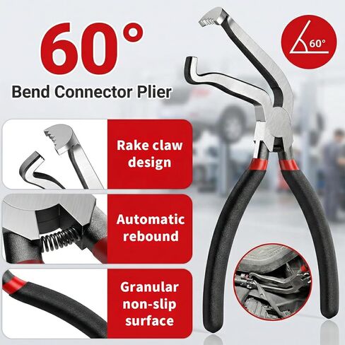 7-Piece Automotive Electrical Disconnect Pliers Set, Connector Removal Tool Kit with Straight & 60° Jaws, Hose Clamp Pliers, Terminal Pin Extractor for Secure Push-Tabs, MAF Sensors, Ignition Coils in Saudi Arabia