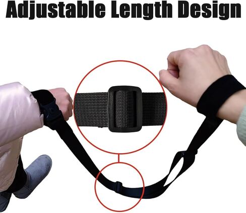 2PCS Adjustable Anti-Lost Wrist Strap, Velvet Lining on Both Wrists Prevents Chafing, 59Inch Parent-Child Safety Leash for Autism ADHD Special Needs, Travel Shopping Airport Zoo Park in Saudi Arabia
