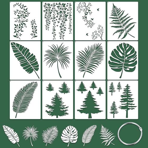 12 Pcs Large Wildlife Wood Burning Stencils, Mountain Bear Deer Wolf Horse Fish Templates, Reusable Drawing Animal Stencil for Painting on Wood DIY Crafts Canvas Wall Fabric(Animal) in Saudi Arabia