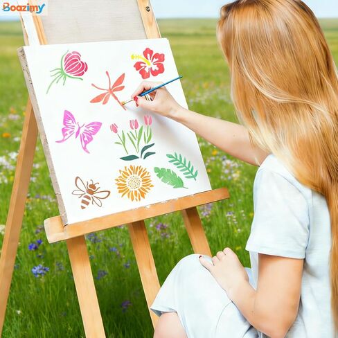 80 Pcs Reusable 3 Inch Stencils for Painting - Nature Designs with Birds, Insects, Flowers & Leaves for DIY Crafts, Wall Art, Wood, Canvas, Home Decor in Saudi Arabia