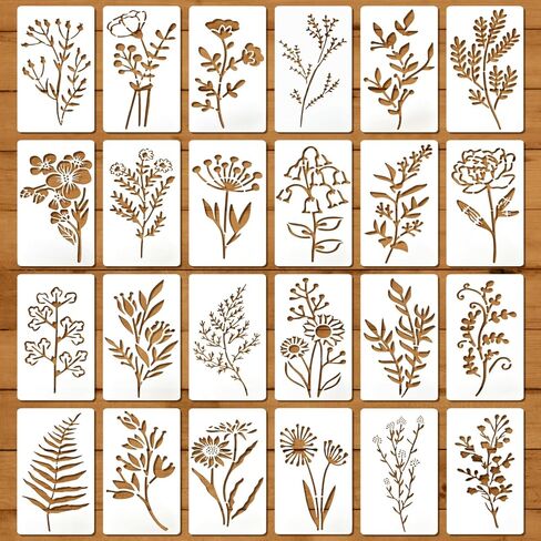 80 Pcs Reusable 3 Inch Stencils for Painting - Nature Designs with Birds, Insects, Flowers & Leaves for DIY Crafts, Wall Art, Wood, Canvas, Home Decor in Saudi Arabia