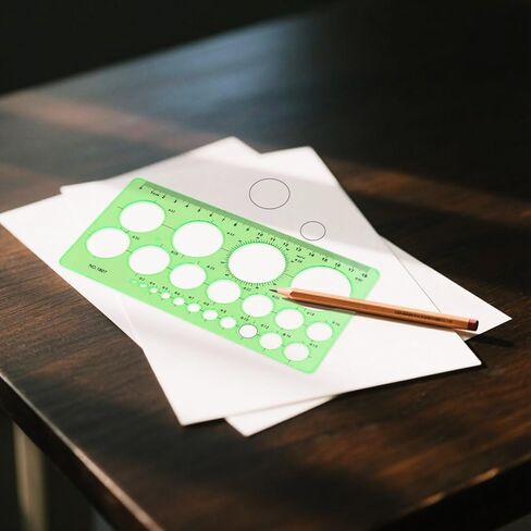 4 Pcs Drawing Template Drafting Stencil Ruler Circle and Oval Templates Plastic Drawing Measuring Rulers Geometric Drawings Stencils for Office and School Building Formwork Drafting Tool (Green) in Saudi Arabia
