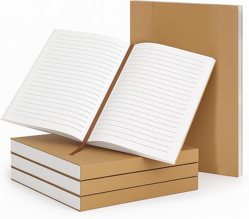 moonster Blank Journal Notebook Paper - A5 Journal Refill - for Refillable Leather Journal - Premium Milled Inserts Blank Sketch Book, Unlined Notepad 8.25 x 5.8 Inch, with 320 Pages 70gsm & Bookmark in Saudi Arabia