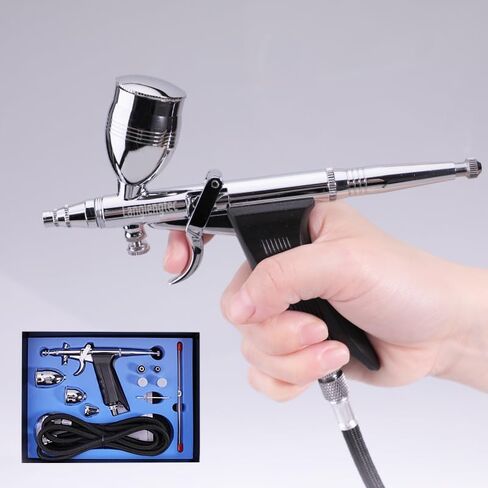Langlengtec Airbrush Kit Paing Set with 3 Cup Hose and Air Brush Accessories Spray Gun for Art Hobby Model in Saudi Arabia