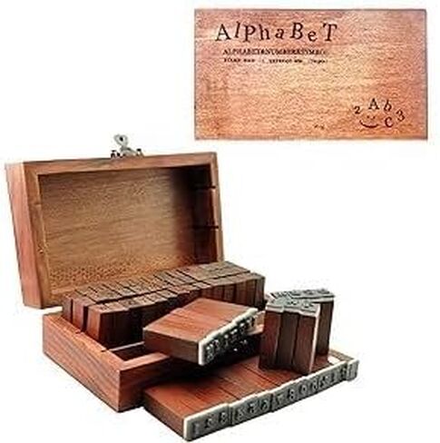 70 Pack Wooden Alphabet Stamps Set, Letter Stamps for Clay & DIY Crafts, Rubber Stamps for Crafting with Letters, Numbers & Symbols, Stamp Set for Scrapbooking, Card Making & Journaling in Saudi Arabia