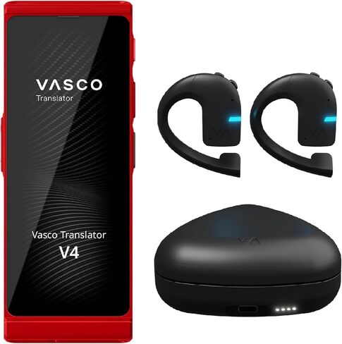 Vasco V4 Language Translator Device + Vasco Translator E1 Earbuds | Free Lifetime Internet in Almost 200 Countries in Saudi Arabia