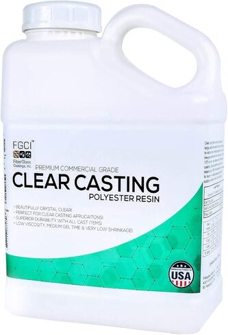 FGCI Clear Casting Polyester and UV Resin Kit 8 Pound, Bulk Liquid Plastic for Realistic Fake Water, Craft Casting, and Decorative Projects in Saudi Arabia