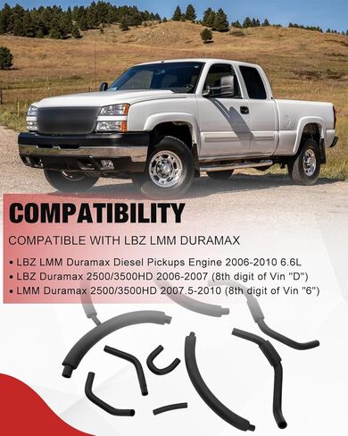38 pcs Low Pressure Fuel Line Kit Compatible with LBZ LMM Duramax 2500 3500HD 2006-2010 with 28 Clamps Replace 12625281 12625284 97321375 12625278 12625277 94013125 in Saudi Arabia
