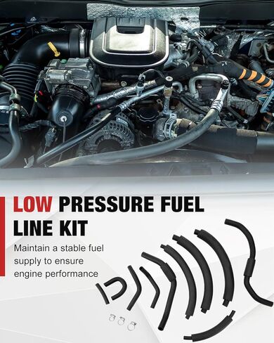 38 pcs Low Pressure Fuel Line Kit Compatible with LBZ LMM Duramax 2500 3500HD 2006-2010 with 28 Clamps Replace 12625281 12625284 97321375 12625278 12625277 94013125 in Saudi Arabia