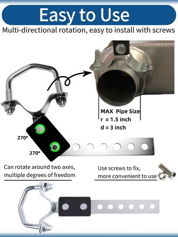 4pcs Heavy Duty Muffler Exhaust Hanger Plus,for 3 inch Pipe,Universal Exhaust Flexible Swivel Tail Pipe Hanger with Heavy Reinforced Rubber Pad,Heat Resistant Exhaust Insulator for Cars, SUVs & Trucks in Saudi Arabia
