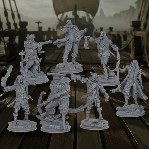 AUSPDICE AS800 Unpainted Pirate Crew Miniatures | DND Minis, RPG Figures, and Fantasy Tabletop Gaming Accessories for Dungeon & Wargame Adventures Chess Games in Saudi Arabia