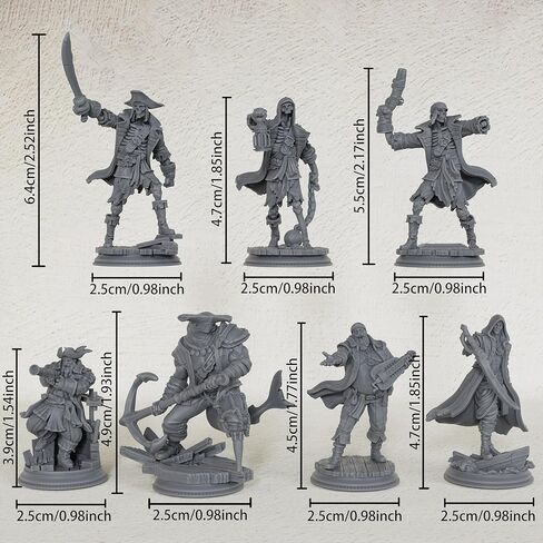 AUSPDICE AS800 Unpainted Pirate Crew Miniatures | DND Minis, RPG Figures, and Fantasy Tabletop Gaming Accessories for Dungeon & Wargame Adventures Chess Games in Saudi Arabia