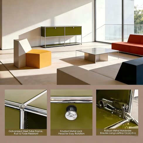 TigerParty Modern Storage Cabinet, Modular Metal Sideboard, Versatile Steel Office Credenza & Lowboard for Living Room, Kitchen, Home Office in Saudi Arabia