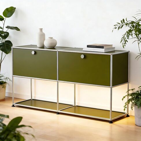 TigerParty Modern Storage Cabinet, Modular Metal Sideboard, Versatile Steel Office Credenza & Lowboard for Living Room, Kitchen, Home Office in Saudi Arabia