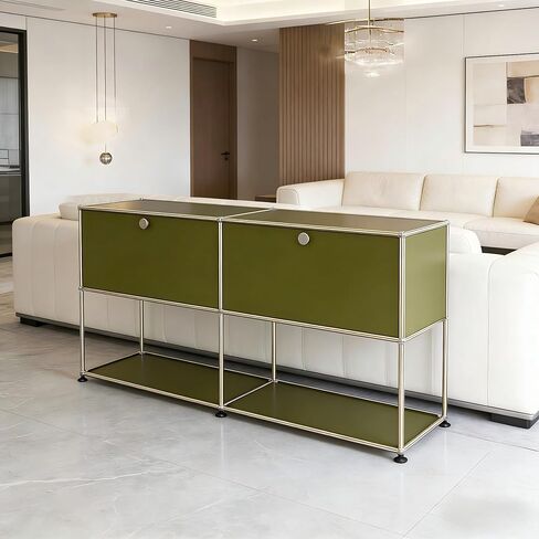 TigerParty Modern Storage Cabinet, Modular Metal Sideboard, Versatile Steel Office Credenza & Lowboard for Living Room, Kitchen, Home Office in Saudi Arabia