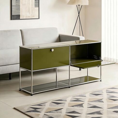 TigerParty Modern Storage Cabinet, Modular Metal Sideboard, Versatile Steel Office Credenza & Lowboard for Living Room, Kitchen, Home Office in Saudi Arabia