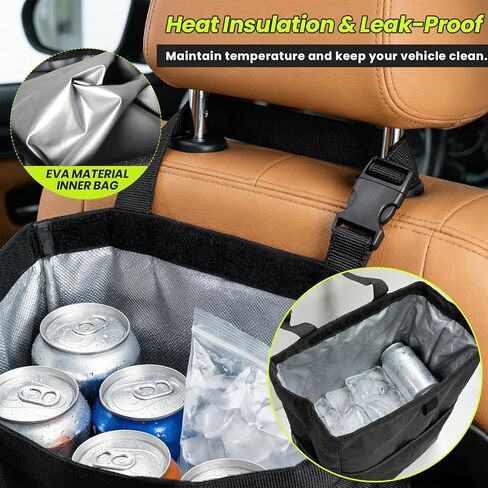 Car Trash Bag, Large Capacity Hanging Auto Trash Can Collapsible Portable Organizer with Storage Pocket, Waterproof Leakproof Oxford Cloth Garbage Bag for Cars Trucks SUVs in Saudi Arabia
