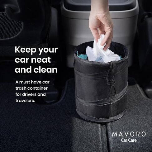 Mavoro 1 Pack, 2 Gallon Car Trash Can | Waterproof Collapsible Pop-Up Car Bin (1 Pack, 2 gal) in Saudi Arabia