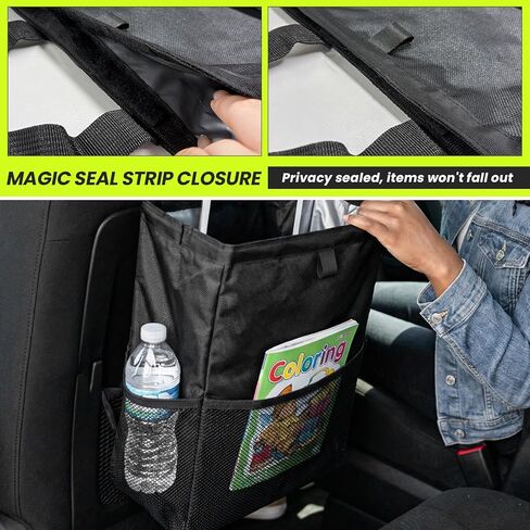 Car Trash Bag, Large Capacity Hanging Auto Trash Can Collapsible Portable Organizer with Storage Pocket, Waterproof Leakproof Oxford Cloth Garbage Bag for Cars Trucks SUVs in Saudi Arabia