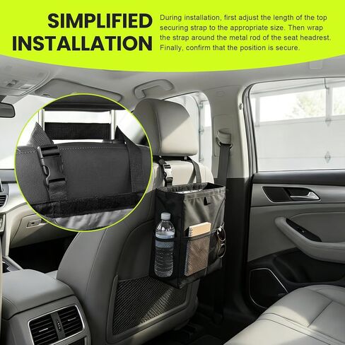 Car Trash Bag, Large Capacity Hanging Auto Trash Can Collapsible Portable Organizer with Storage Pocket, Waterproof Leakproof Oxford Cloth Garbage Bag for Cars Trucks SUVs in Saudi Arabia