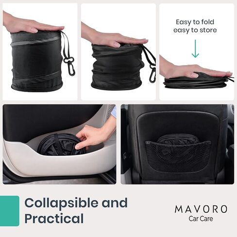 Mavoro 1 Pack, 2 Gallon Car Trash Can | Waterproof Collapsible Pop-Up Car Bin (1 Pack, 2 gal) in Saudi Arabia