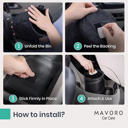 Mavoro 1 Pack, 2 Gallon Car Trash Can | Waterproof Collapsible Pop-Up Car Bin (1 Pack, 2 gal) in Saudi Arabia