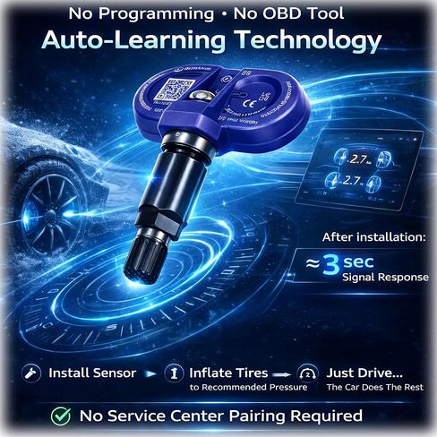 Tesla TPMS Sensor,Upgraded Automotive-Grade All-Weather Bluetooth Tire Pressure Monitoring Sensor Compatible with 2021-2025 Model 3 / Y/S/X, Replacement # 149070101B, 103460200A in Saudi Arabia