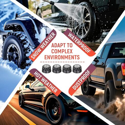 نظام مراقبة ضغط الإطارات - نظام مراقبة ضغط الإطارات بالطاقة الشمسية RV TPMS مع 4 أجهزة استشعار خارجية و6 أوضاع تنبيه، مجموعة مستشعرات TPMS للتشغيل والإيقاف التلقائي لشاشة LCD مكونة من 4 قطع لشاحنة RV Trailer SUV (0-87 رطل لكل بوصة مربعة) in Kuwait