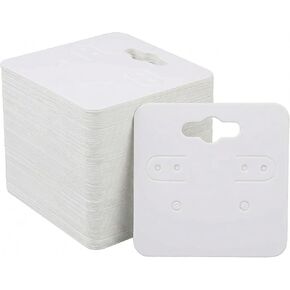 100 Pack Earring Display Cards, 2 Inch Blank Hanging Jewelry Cards with 6 Holes, White Earring Holder Cards for Earrings, Studs & Dangles, Jewelry Display for Craft Shows, Small Business in Saudi Arabia