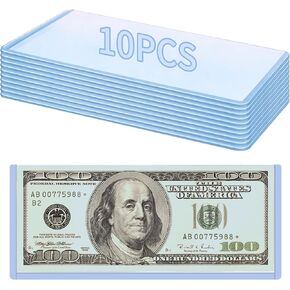 10 Pcs Dollar Bill Sleeves, Hard Plastic Clear Currency Sleeves, 6.89" x 2.95", Waterproof Money Holders for Collectors (10) in Saudi Arabia