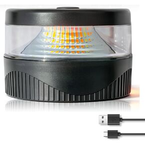 Magnetic Beacon Light, USB-C Rechargeable Wireless Strobe Lights for Truck, 32 LED Amber Battery Operated Flashing Warning Emergency Safety Light for Vehicle Plow Snow Small Portable Roadside in Saudi Arabia