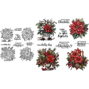 Merry Christmas Series Clear Stamp with Plastic Envelope Bag for Card Making DIY Scrapbooking Supplies Silicone Stamps for Xmas Decor Gifts Albums Crafts (YX1519) in Kuwait