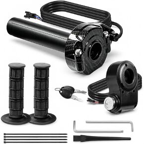 Full Twist Throttle Compatible with Ridstar Q20/Q20Pro/H20/H26Pro, 3-Pin Plug-and-Play Ebike Throttle Grip Kit with Rolling Bearing, 1.5m Extended Cable, Slip Design for Electric Dirt Bikes in Saudi Arabia
