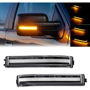 LED Dynamic Mirror Lights for 2009-2014 F150; 12th Gen F150 Sequential Side Mirrors' Blinker; Mirror Turn Signal Marker Lamp for 2010-2014 F150 Raptor' /2010-2014 Li'ncoln Mark LT-Clear Lens Yellow in Saudi Arabia