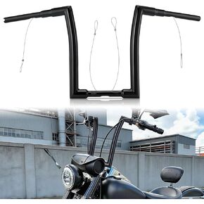 مقود ارتفاع 1.5 بوصة من Fat Ape مقاس 14 بوصة لدراجة Harley Most Dyna Softail Sportster Road King Road Glide (أسود لامع) in Kuwait