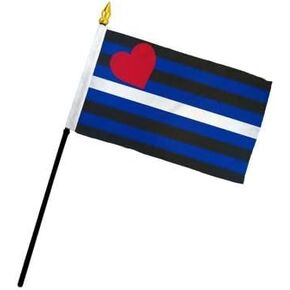 AES Small 4" x 6" 4x6 inch Leather Pride Hand DESK Flag Polyester Material Stitched Edges 11" Plastic Stick Flag Hand Held Mini Small Stick Flags in Kuwait