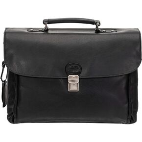 Mancini Buffalo Double Compartment Briefcase for 15.6" Laptop/Tablet, Black, Black in Saudi Arabia