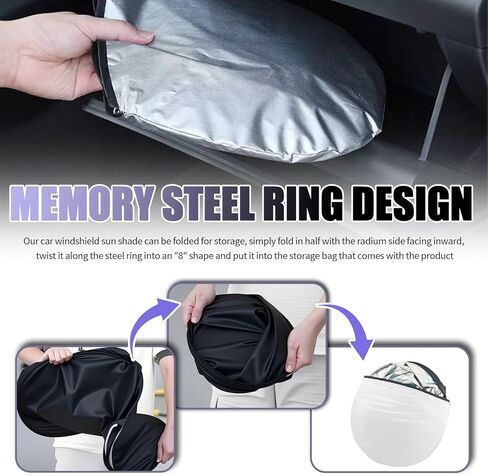 59×31 Inch Car Windshield Sun Shade,Foldable Car Sun Shade Windshield for Blocking Sunlight & Thermal,Summer Essentials Cars Windshields Cover Suns Shades for Cars,SUVs in Saudi Arabia