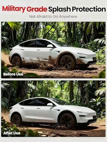 No Drill Mud Flaps for 2017-2023 Tesla Model 3, Heavy Duty Front & Rear All Weather Splash Guards Set for RWD/Long Range/Standard Range Performance Models, OEM-Style Textured Black Mud Guards in Saudi Arabia