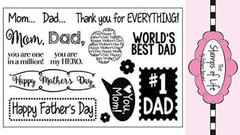 طوابع عيد الأب وعيد الأم لصناعة البطاقات ولوازم سجل القصاصات من The Stamps of Life - MomAndDad2Love in Kuwait