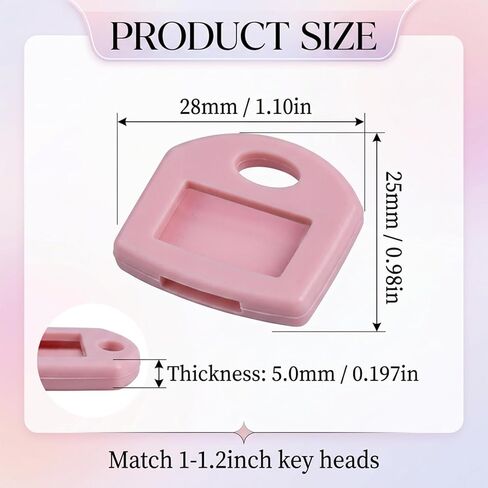 Silicone Key Covers Caps with Clear Windows & Labels, 12 Pcs 6 Colors Key Identifiers for Standard Flat House Keys, 1 Inch Soft Key Protectors Organizer, Not for Odd-Shaped Keys in Saudi Arabia