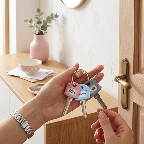Silicone Key Covers Caps with Clear Windows & Labels, 12 Pcs 6 Colors Key Identifiers for Standard Flat House Keys, 1 Inch Soft Key Protectors Organizer, Not for Odd-Shaped Keys in Saudi Arabia