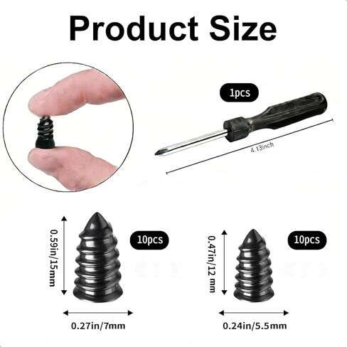 20PCS Tire Repair Kit - Tire Repair Nails (2 Sizes),Tire Repair Rubber Screws,Fast Self-Service Tire Repair Tools for Car, Motorcycle, ATV, Truck, Jeep in Saudi Arabia