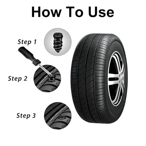 20PCS Tire Repair Kit - Tire Repair Nails (2 Sizes),Tire Repair Rubber Screws,Fast Self-Service Tire Repair Tools for Car, Motorcycle, ATV, Truck, Jeep in Saudi Arabia