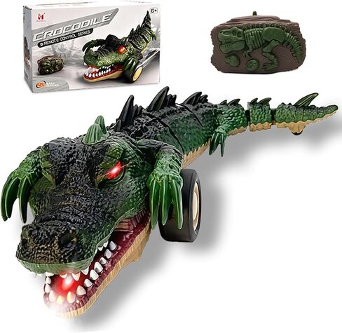 Remote Control Crocodile Car Toy,2.4Ghz RC Toy Cars,Boys 3-12 Year Old,360°Rolling Turns & Slides with Lights Cool Outdoor Toys Birthday Gifts Xmas Gifts (Green) in Saudi Arabia