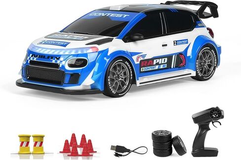 BRRRRT 1:24 RC Drift Car,20KM/H 4WD High Speed Remote Control Cars with LED Lights,Adjustable High Speed/Low Speed Ddrift Car,Extra Drifting Tires,Speed Racing Sport Toy Car for Boys and Girls Age 6+ in Saudi Arabia