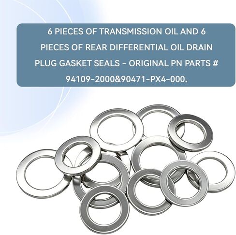 12PCS Transmission & Rear Differential Oil Drain Plug Crush Washer Kit, 20mm & 18mm Engine Oil Plug Gaskets for Honda Acura Accord Civic CR-V Odyssey Pilot, Replace OEM 94109-14000 90471-PX4-00 in Saudi Arabia