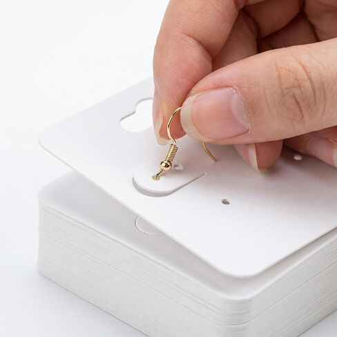 100 Pack Earring Display Cards, 2 Inch Blank Hanging Jewelry Cards with 6 Holes, White Earring Holder Cards for Earrings, Studs & Dangles, Jewelry Display for Craft Shows, Small Business in Saudi Arabia